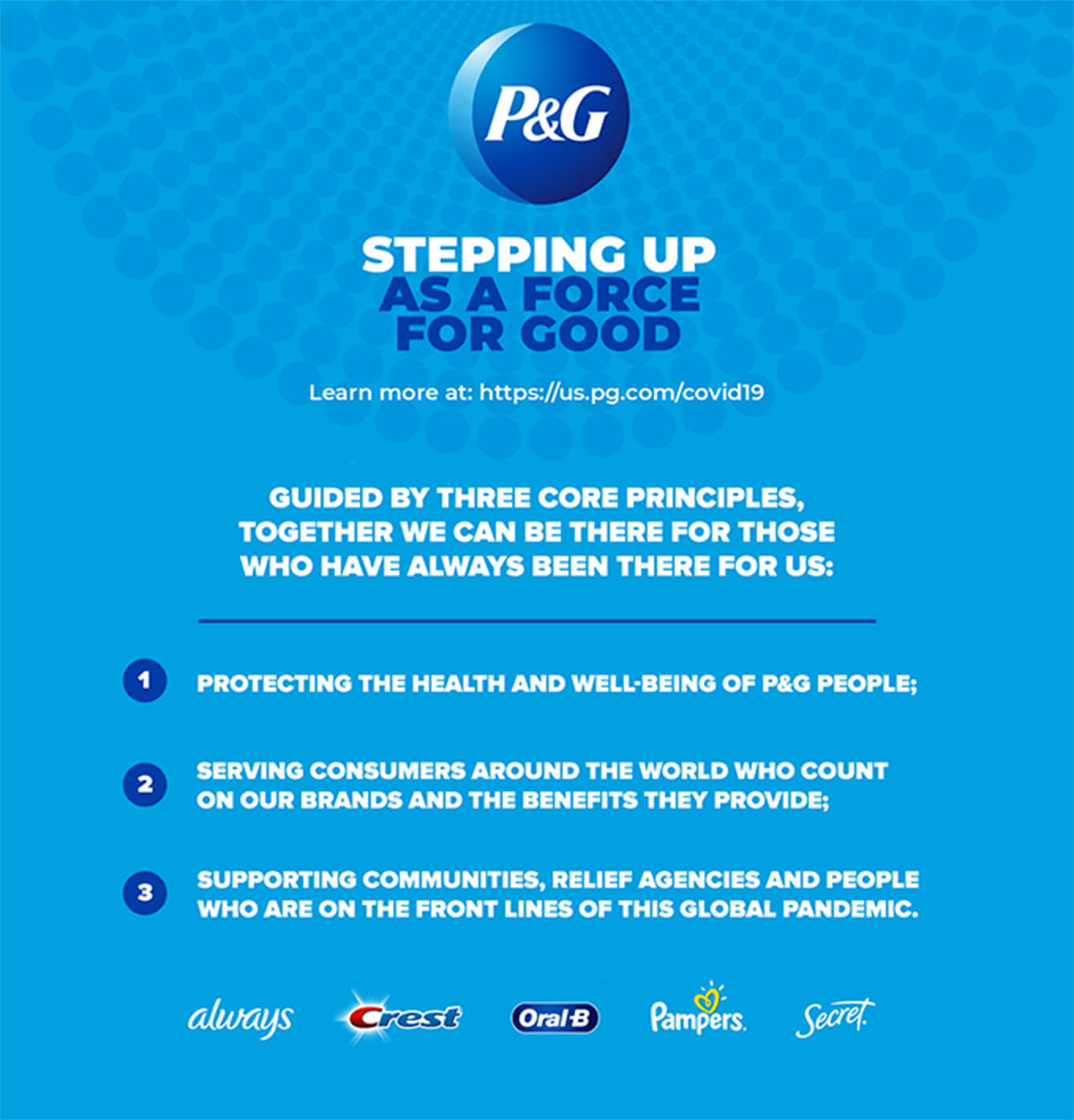 P&G Stepping up as a Force for Good