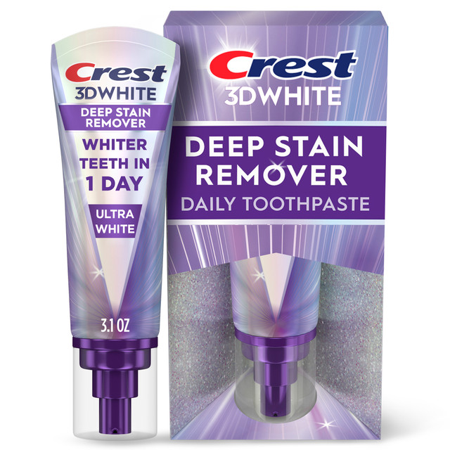 Crest 3DWhite Brilliance Deep Stain Remover Ultra White Toothpaste, 3.1oz